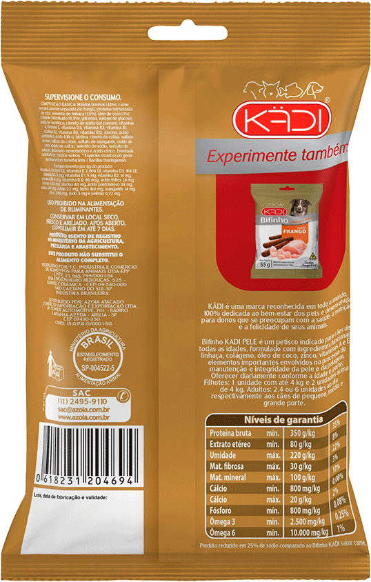 Bifinho Kadi Pele para Cães - 55g