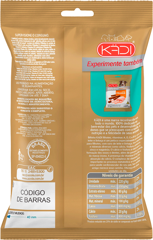 Bifinho Kadi Sabor Carne para Cães Filhotes - 55g