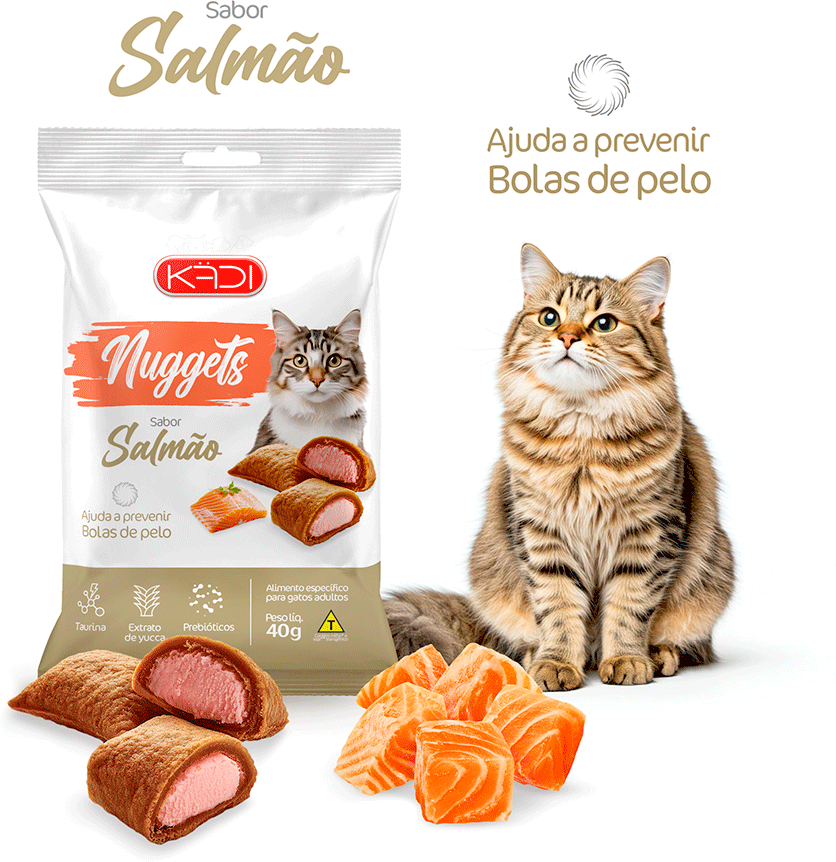 Snack Kadi Nuggets Sabor Salmão para Gatos - 40g
