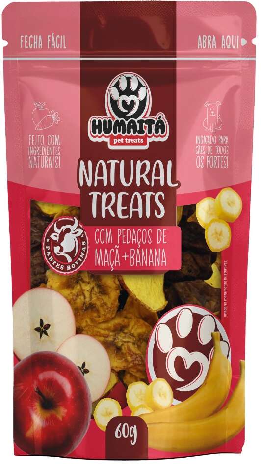 Petisco Natural Humaitá Natural Treats Carne e Frutas para Cães - 60g