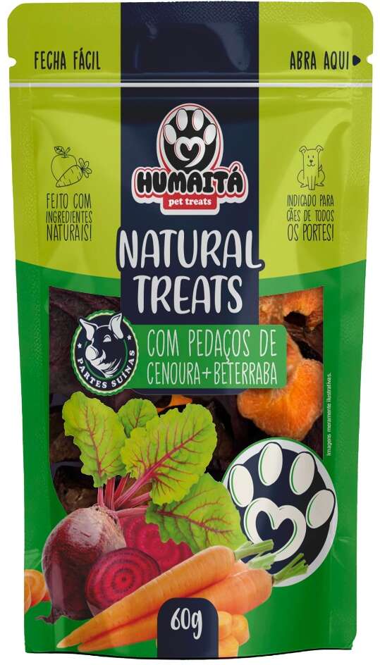 Petisco Natural Humaitá Natural Treats Suíno com Legumes para Cães - 60g