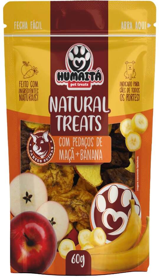 Petisco Natural Humaitá Natural Treats Suíno e Frutas para Cães - 60g