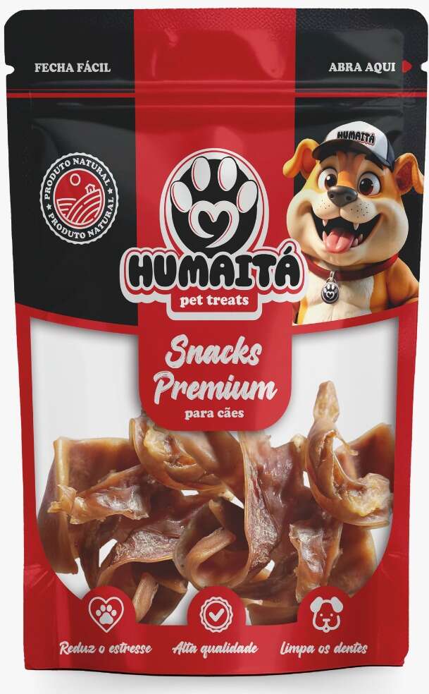 Snack Natural Humaitá Tiras de Orelha Suína para Cães - 60g
