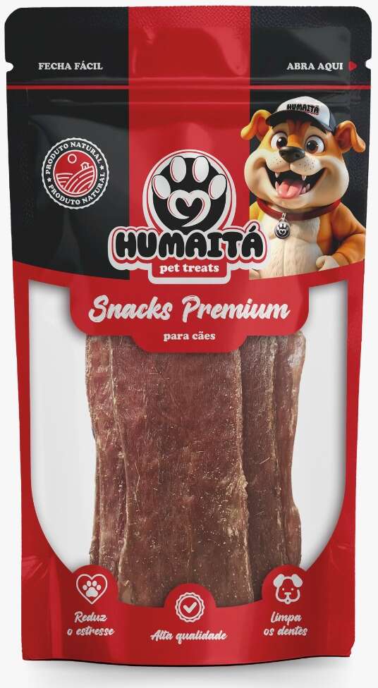 Snack Natural Humaitá Chips Bovino 6" para Cães - 5 Unidades