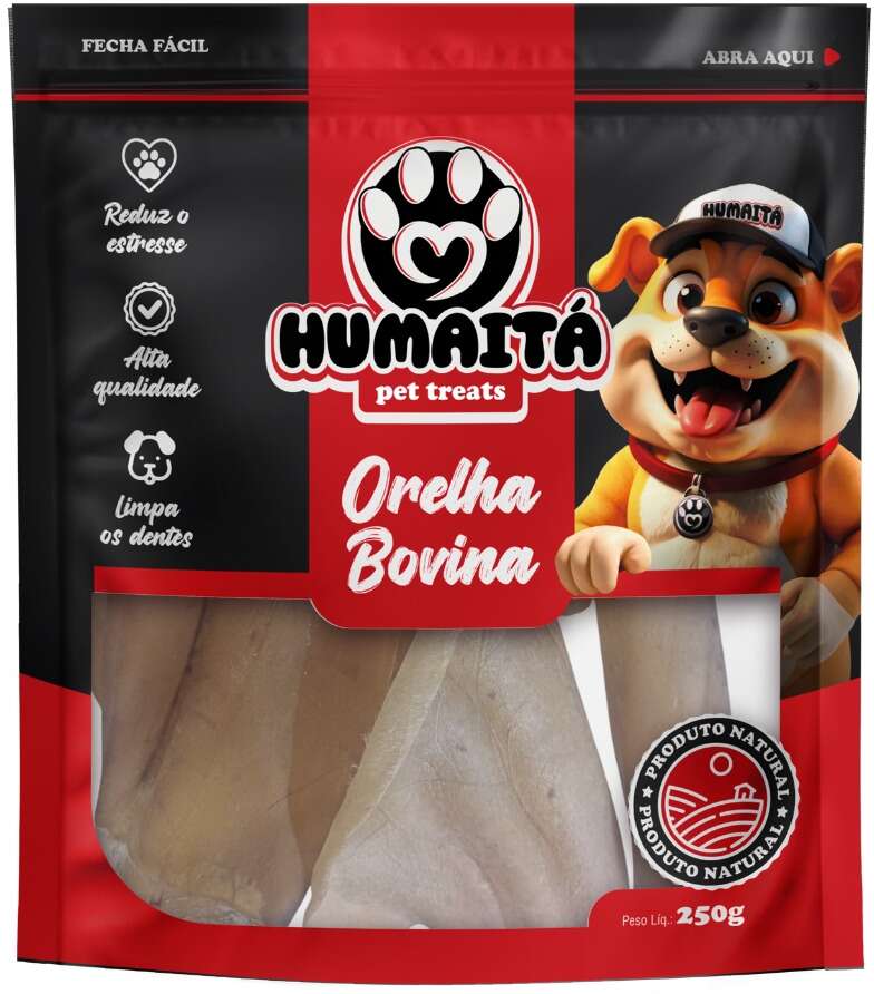 Petisco Natural Humaitá Orelha Bovino para Cães - 250g