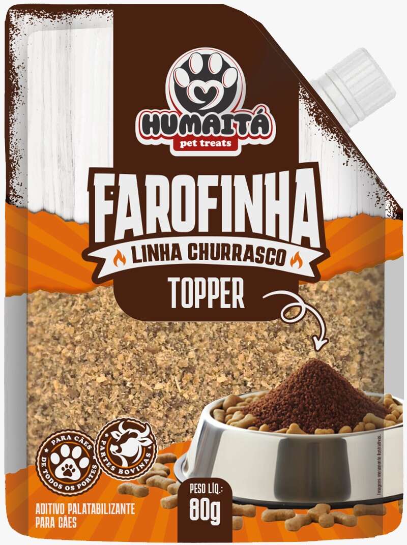 Snack Natural Humaitá Farofinha Topper Bovina para Cães - 80g