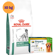 Kit Ração Royal Canin Satiety Support Cães Adultos 10Kg e Antipulgas Simparic 80 mg Cães 20,1 a 40Kg - KIT