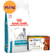 "Kit Ração Royal Canin Veterinary Hypoallergenic Moderada 10,1kg para Cães Adultos - KIT