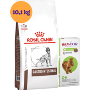 Kit Ração Royal Canin Gastro Intestinal Low Fat para Cães Adultos 10,1Kg e Antipulgas Bravecto 10-20Kg - KIT