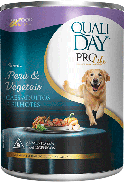 Ração Úmida Qualiday Prolife Sabor Peru e Vegetais para Cães Adultos de Raças Grandes - 370g