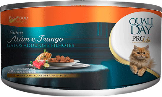 Ração Úmida Qualiday Prolife Sabor Atum e Frango para Gatos Adultos - 156g