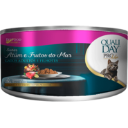 Ração Úmida Qualiday Prolife Sabor Atum e Frutos do Mar para Gatos Adultos - 156g