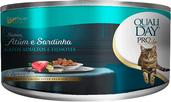 Ração Úmida Qualiday Prolife Sabor Atum e Sardinha para Gatos Adultos - 156g