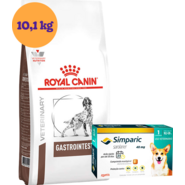 Kit Ração Royal Canin Gastro Intestinal Low Fat Cães Adultos 10,1Kg e Antipulgas Simparic 40 mg Cães 10,1 a 20Kg - KIT