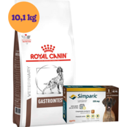Kit Ração Royal Canin Gastro Intestinal Low Fat Cães Adultos 10,1Kg e Antipulgas Simparic 120 mg Cães 40,1-60Kg - KIT