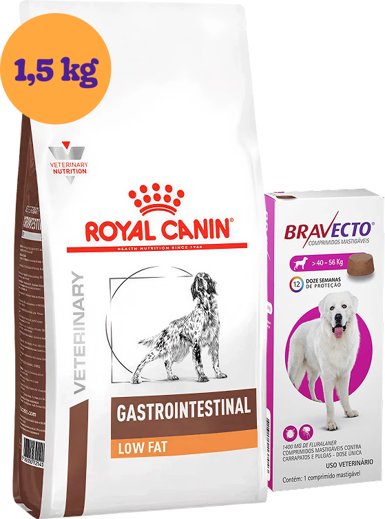 Kit Ração Royal Canin Gastro Intestinal Low Fat para Cães Adultos 1,5Kg KIT - KIT
