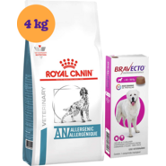 Kit Ração Royal Canin Anallergenic Cães Adultos 4kg e Antipulgas Bravecto Cães 40-56kg 1400mg - KIT