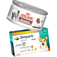 Kit Ração Royal Canin Veterinary Diet Recovery 195g - Cães e Gatos + Antipulgas Simparic 40mg 1 Comprimido - KIT