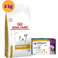 Kit Ração Royal Canin Urinary para Cães Pequenos 2Kg e Antipulgas Simparic 10 mg 1 Comprimido - KIT