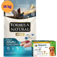 .KIT Ração Fórmula Natural Super Premium Frango para Cães Adultos 15Kg + Antipulgas Simparic 80 mg 20,1 a 40Kg KIT - KIT
