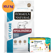 .KIT RaçãoHipoalergênica Vet Care para Cães Médios e Grandes 10,1Kg + Antipulgas Simparic 40 mg 1 Comprimido KIT - KIT