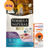 .KIT RaçãoFórmula Natural para Cães Adultos Sabor Frango e Batata Doce 15Kg + Antipulgas MSD Bravecto 250 mg KIT - KIT