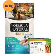 .KIT Ração Fórmula Natural Super Premium Frango para Cães Filhotes 15Kg + Antipulgas Simparic 80mg 20,1-40Kg KIT - KIT