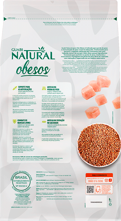 Ração Guabi Natural Frango para Cães Adultos Obesos - 10,1 KG