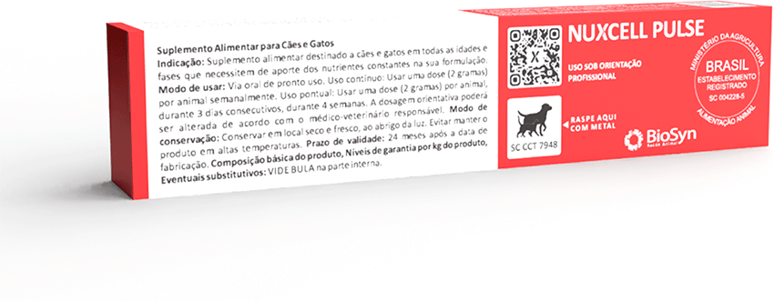 Suplemento Alimentar BioSyn Nuxcell Pulse para Cães e Gatos - 2 g