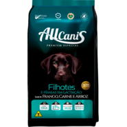 Ração Seca AllCanis Sabor Frango Carne e Arroz para Cães Filhotes