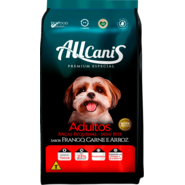 Ração Seca AllCanis Mini Bits Sabor Frango Carne e Arroz para Cães de Pequeno Porte