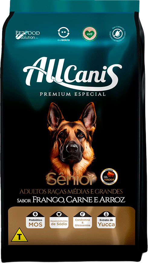Ração Seca AllCanis Sabor Frango Carne e Arroz para Cães de Porte Médio e Grande - 2,5Kg