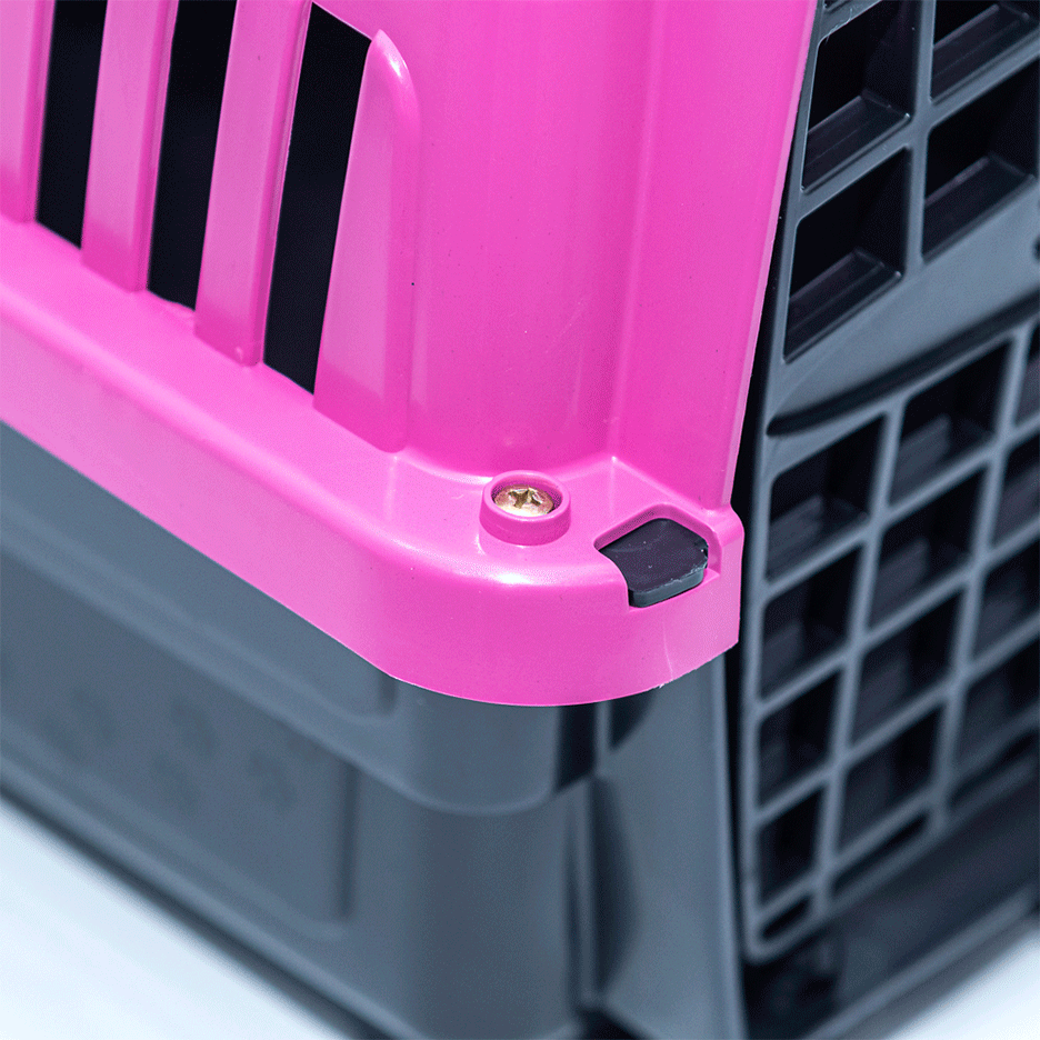 Caixa de Transporte Pet Injet Love Travel New Rosa para Cães - Tam. G