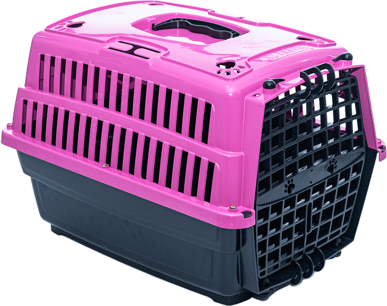 Caixa de Transporte Pet Injet Love Travel New Rosa para Cães - Tam. G