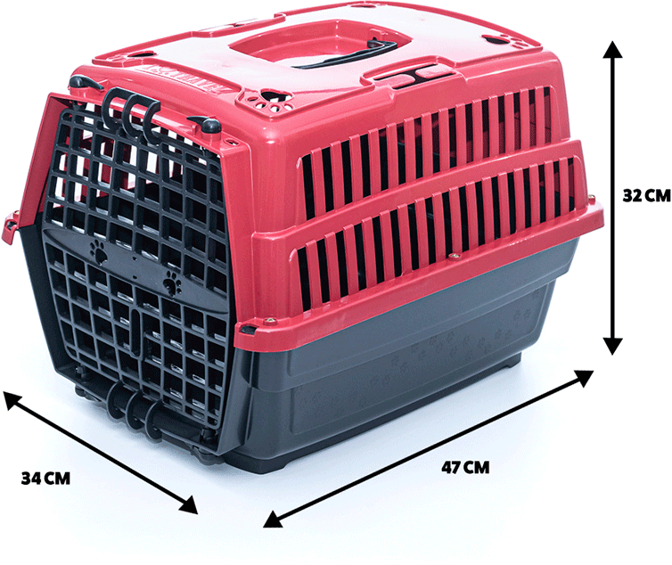 Caixa de Transporte Pet Injet Love Travel New Vermelho para Cães - Tam. M
