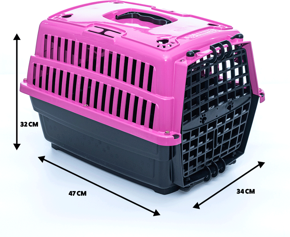 Caixa de Transporte Pet Injet Love Travel New Rosa para Cães - Tam. M