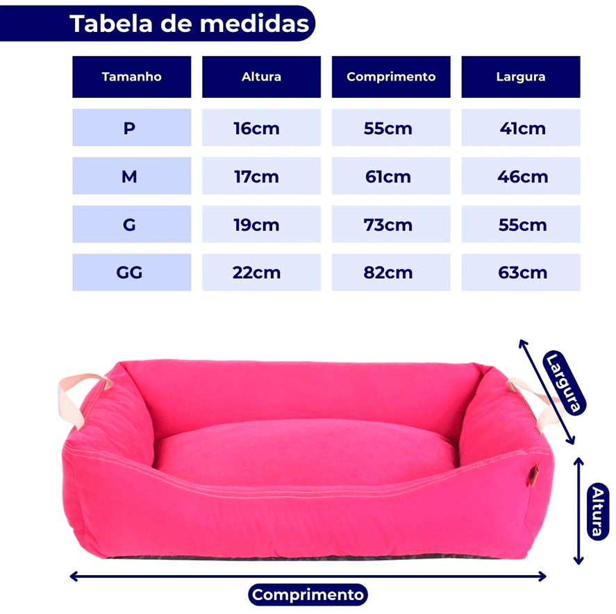 Cama Pickorruchos Supreme Pink para Cães e Gatos - Tam. P