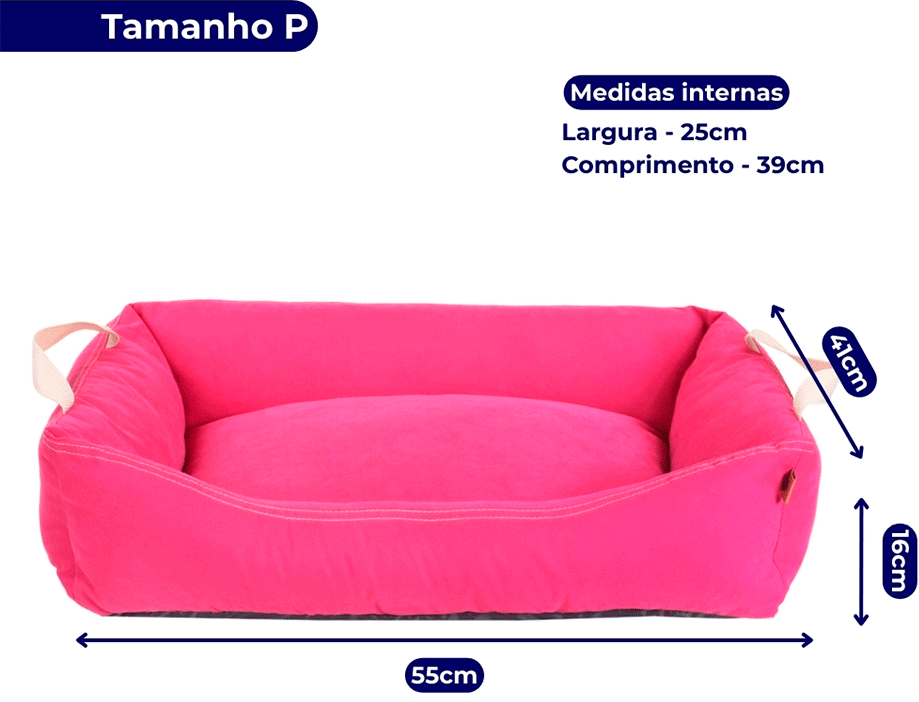 Cama Pickorruchos Supreme Pink para Cães e Gatos - Tam. P