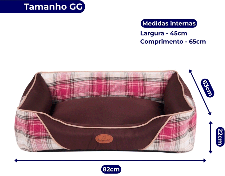 Cama Pickorruchos Escocesa Choco para Cães e Gatos - Tam. GG