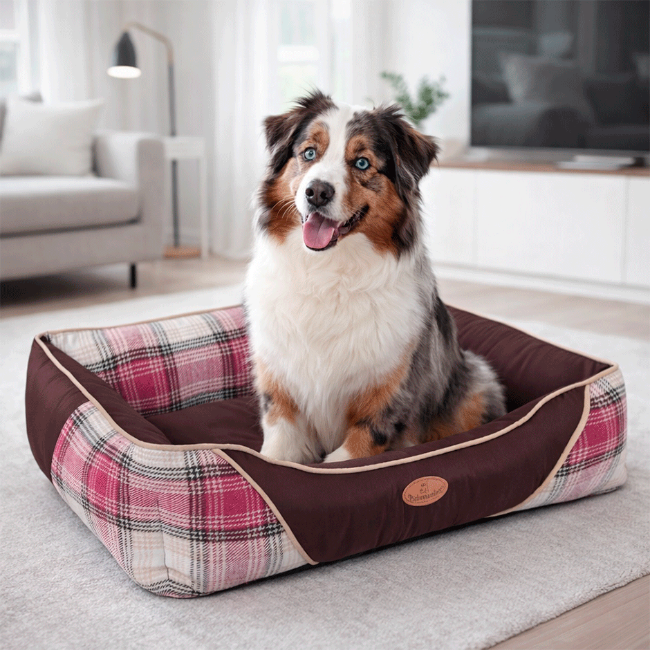 Cama Pickorruchos Escocesa Choco para Cães e Gatos - Tam. GG
