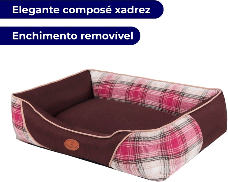 Cama Pickorruchos Escocesa Choco para Cães e Gatos - Tam. M
