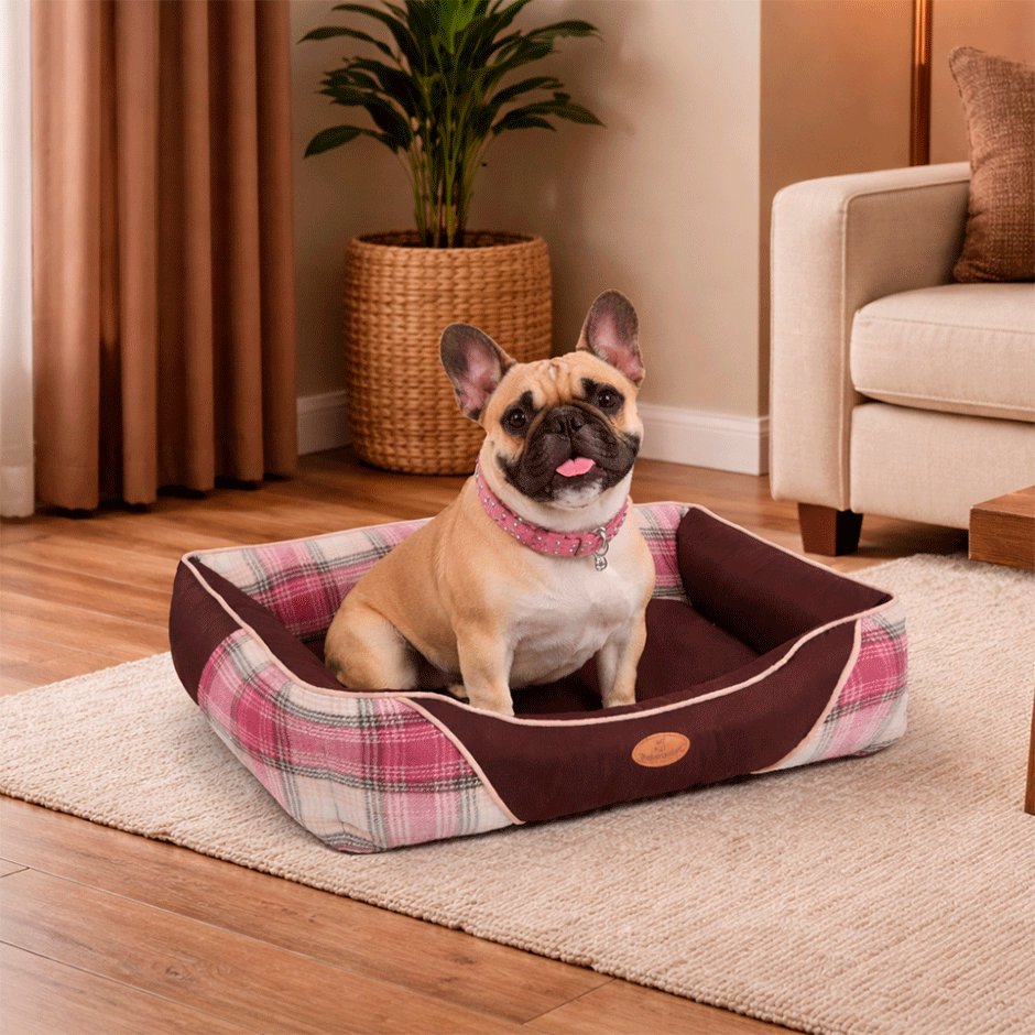 Cama Pickorruchos Escocesa Choco para Cães e Gatos - Tam. M
