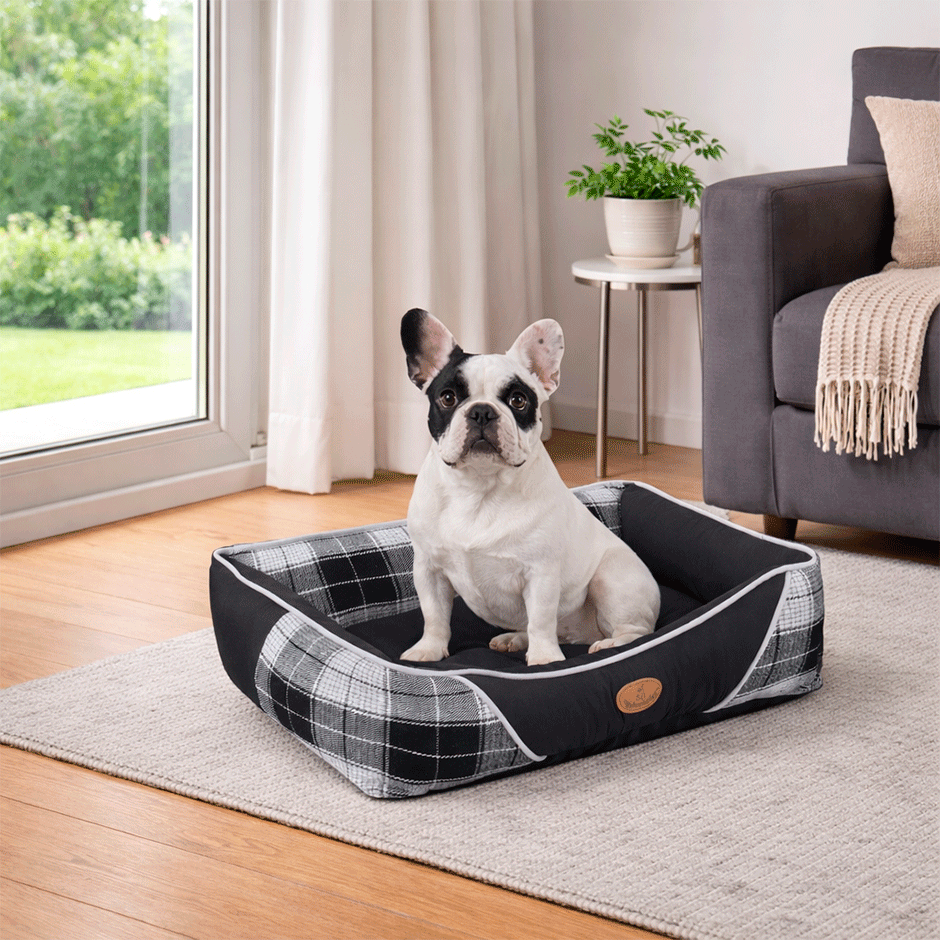 Cama Pickorruchos Escocesa Black para Cães e Gatos - Tam. M