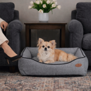 Cama Pickorruchos Linho Rusticc Cinza para Cães e Gatos - Tam. P