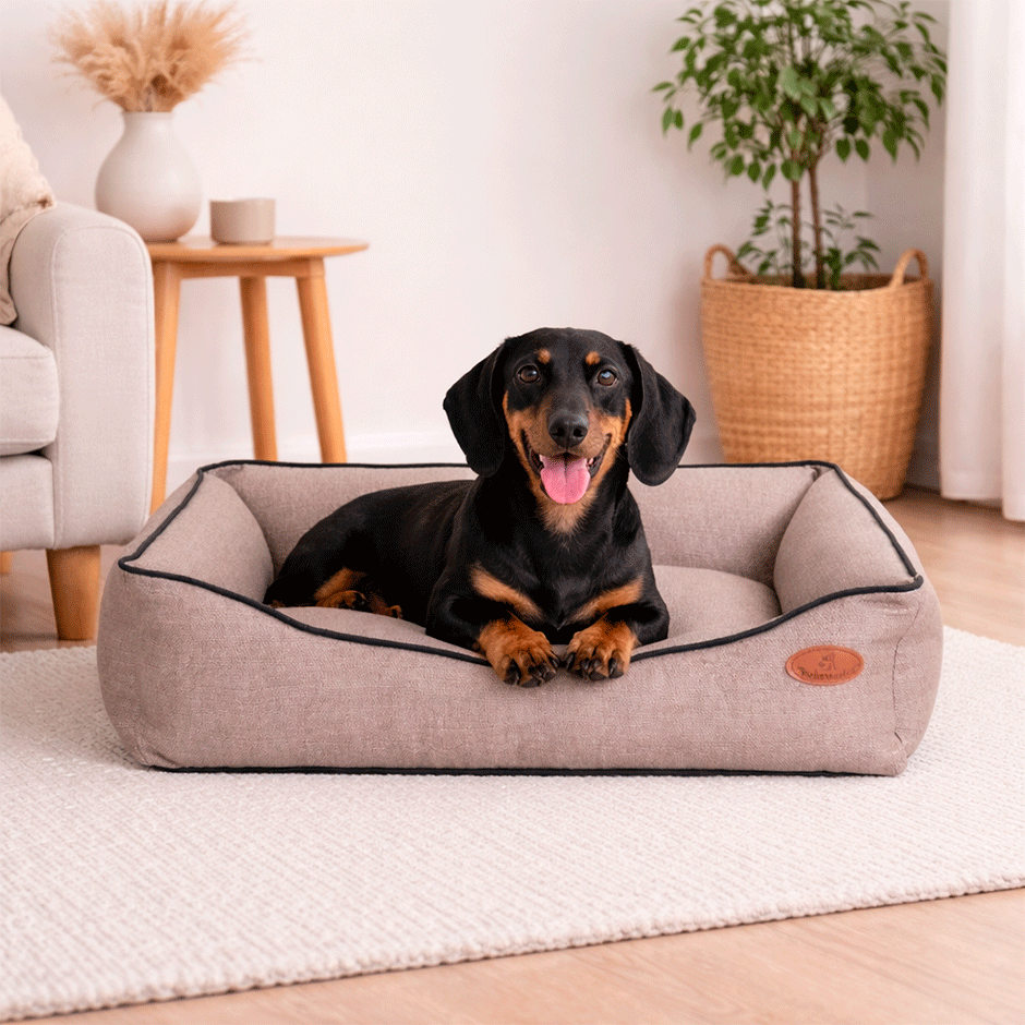 Cama Pickorruchos Linho Rusticc Areia para Cães e Gatos - Tam. M