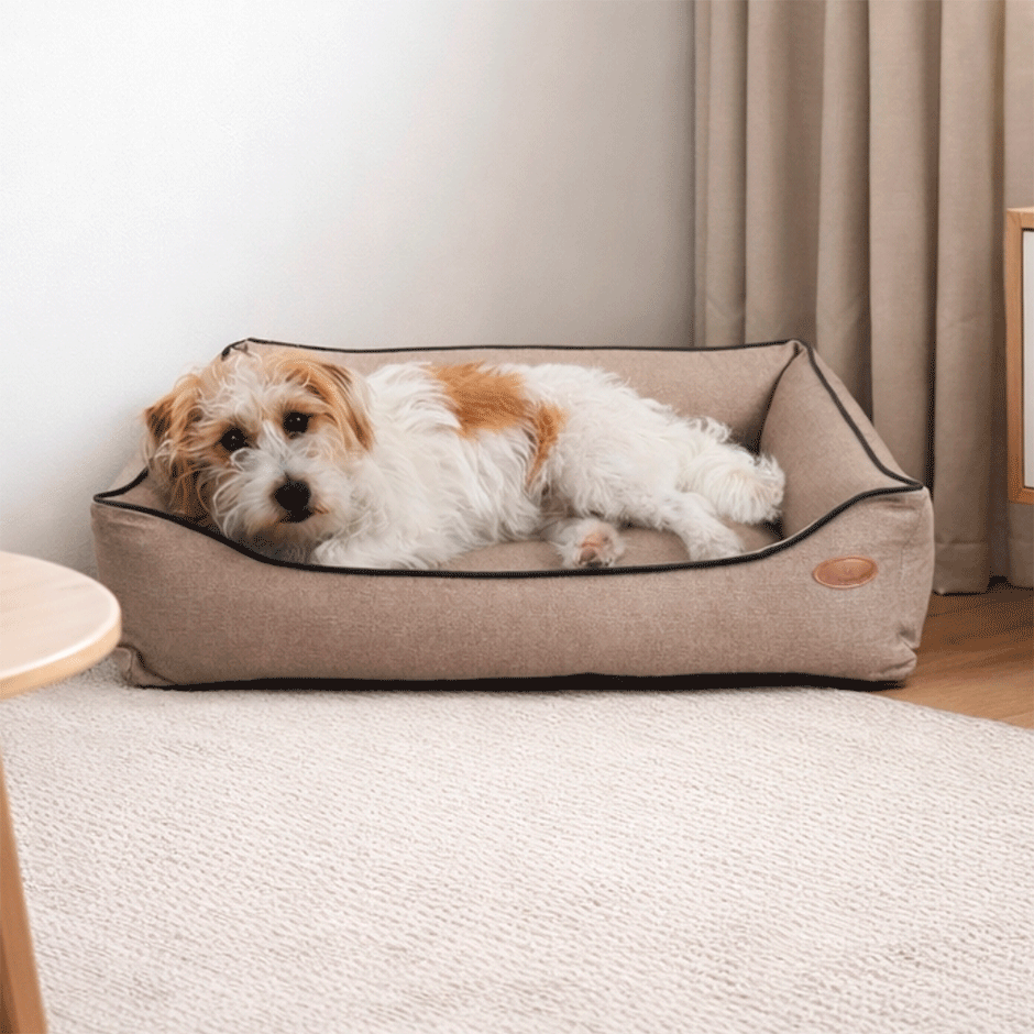 Cama Pickorruchos Linho Rusticc Areia para Cães e Gatos - Tam. G