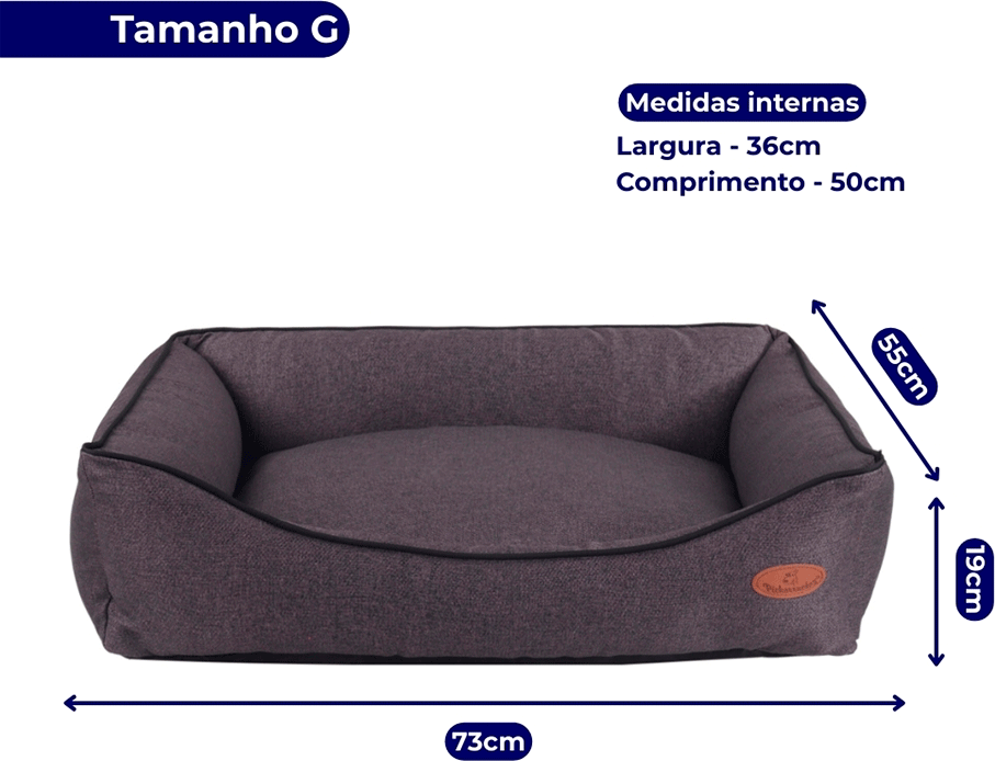 Cama Pickorruchos Linho Rusticc Havana para Cães e Gatos - Tam. G