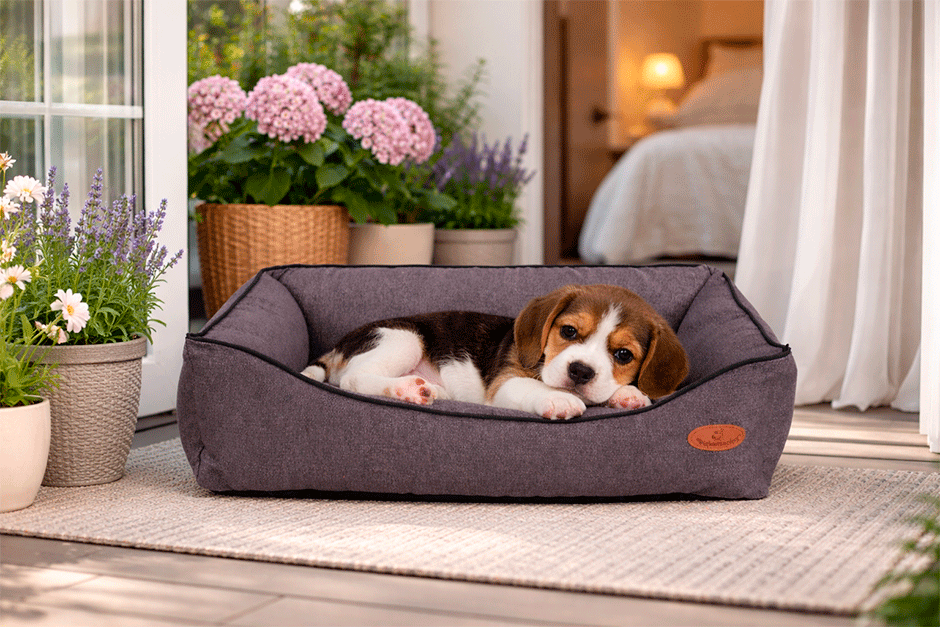 Cama Pickorruchos Linho Rusticc Havana para Cães e Gatos - Tam. P