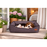 Cama Pickorruchos Linho Rusticc Havana para Cães e Gatos - Tam. P