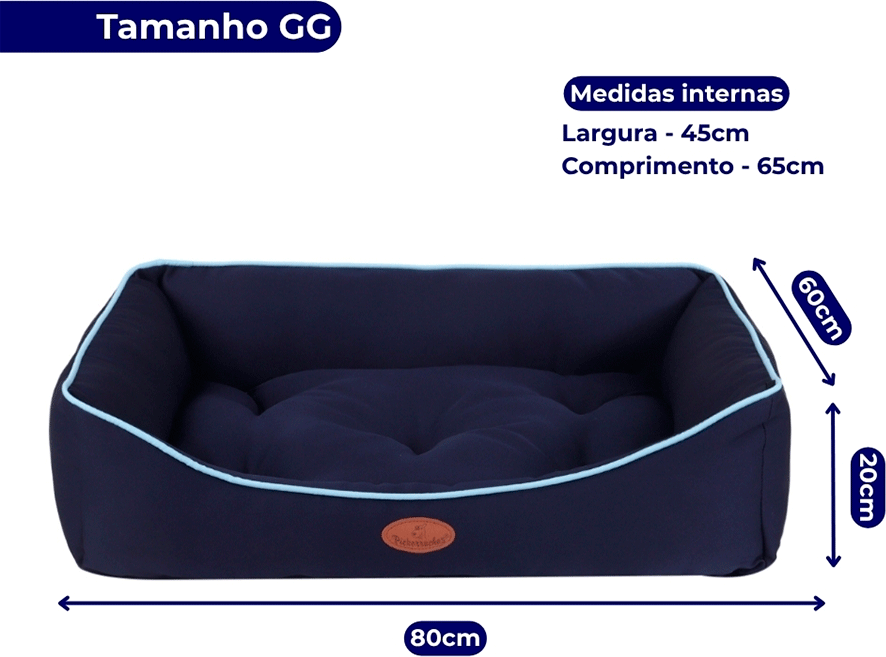 Cama Pickorruchos Super Soft Azul para Cães e Gatos - Tam. GG